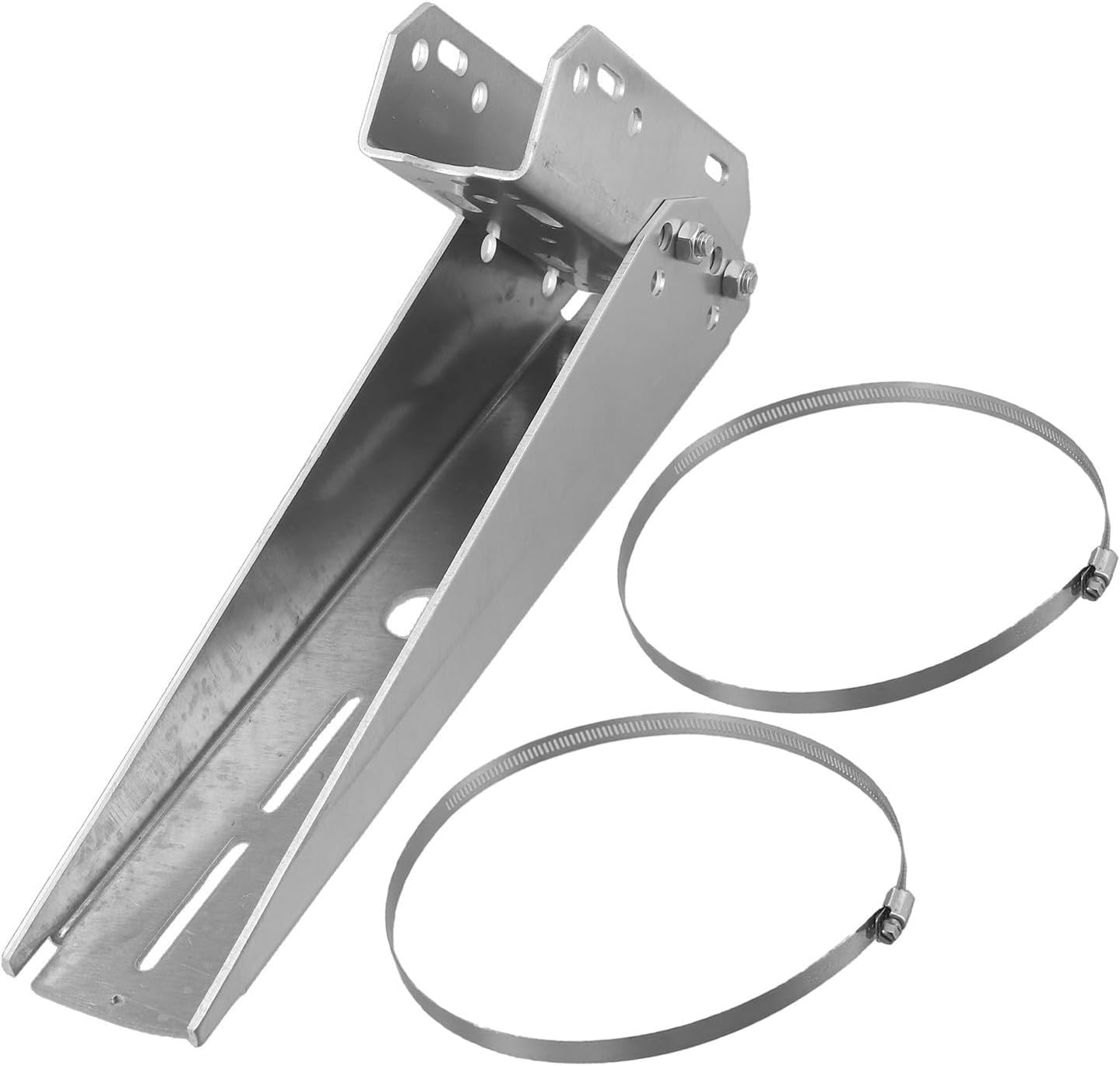 Aluminum Photovoltaic Bracket for Single Photo voltaic Panel – 30° Adjustable Tilt Pole or Wall Mount, DIY Photo voltaic Panel Mounting Package with Stainless Metal Screws