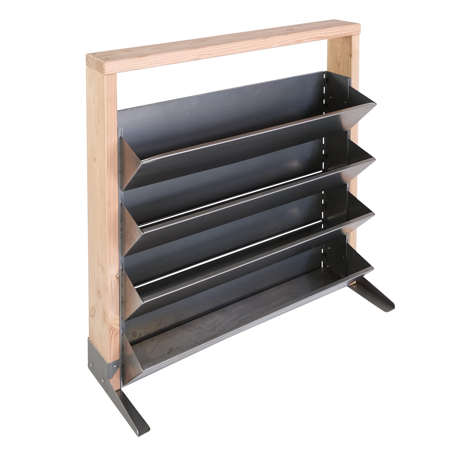 bellissa INALTO M4 vertikales Hochbeet aus Holz & Metall 100x32x100 cm | Pflanzenständer Vertikalbeet Regal mit 4 Pflanzkästen ohne Zwischenböden für Kräuter, Pflanzen & Blumen Vertikaler Garten