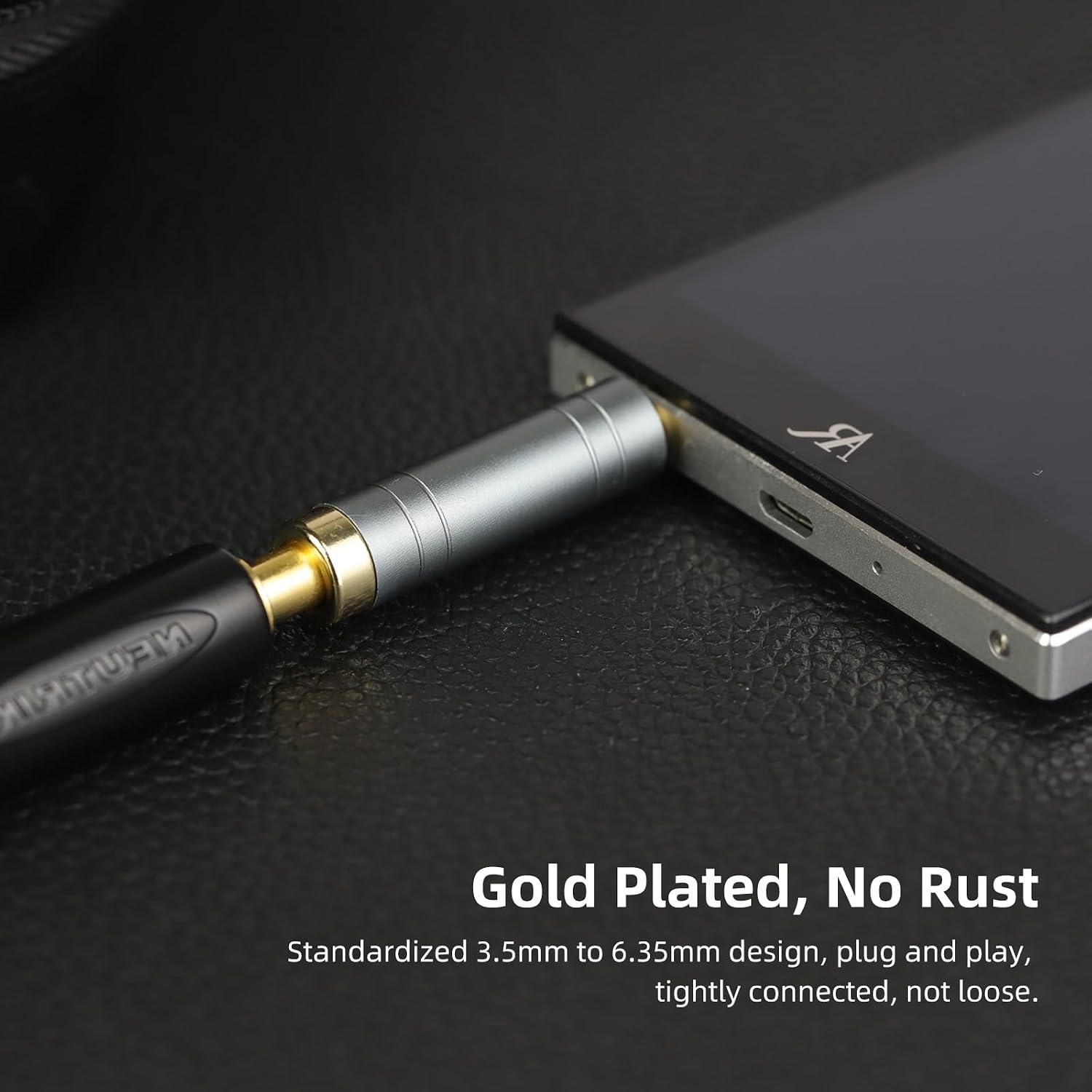 okcsc 3.5mm to 6.35mm Audio Adapter, High-Fidelity Sound Converter，24K Gold-Plated Copper Plug & Aluminum Alloy Shell, Work for Phones/Guitars/Mixers/Headphones/Amplifiers