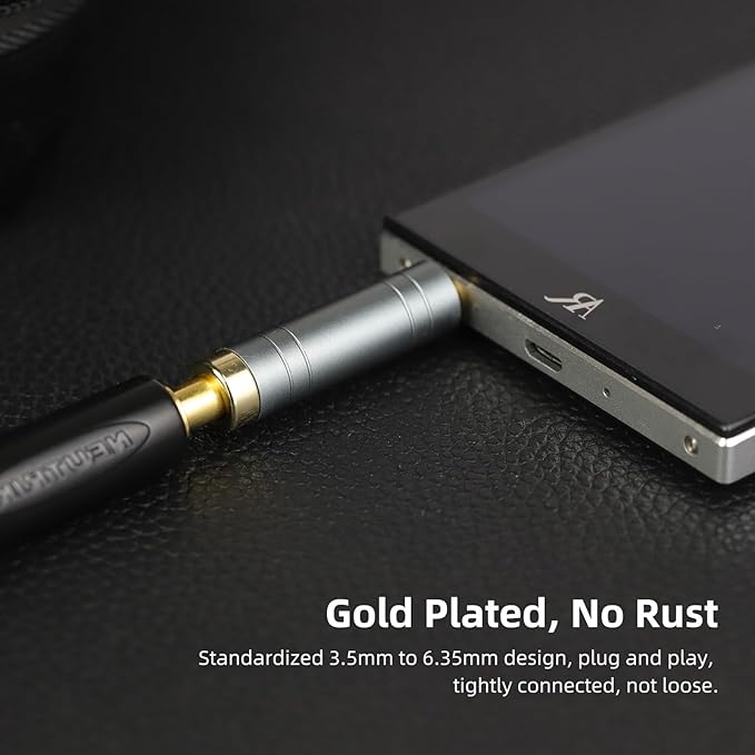 Adaptador de Audio 3.5mm a 6.35mm, Conector Chapado en Oro 24K miniatura 5