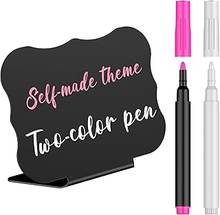 Uniclife 20 Pack Mini Chalkboard Signs for Food, Small Chalkboard Signs with Chalk Markers,