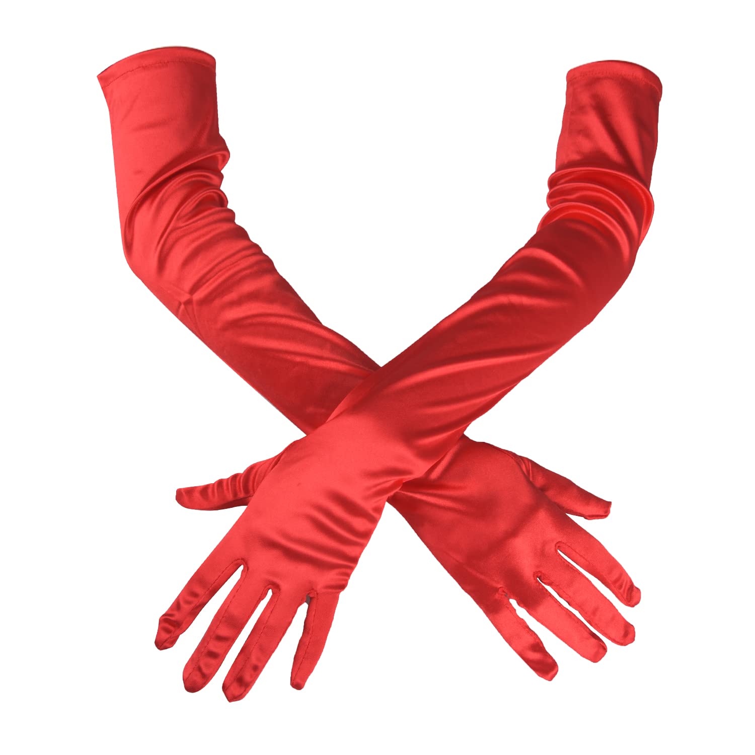 1920 Long Satin Gloves Elbow Satin Gloves Bridal Fancy Dress Gloves Wedding Prom Opera Gloves for Women Girls