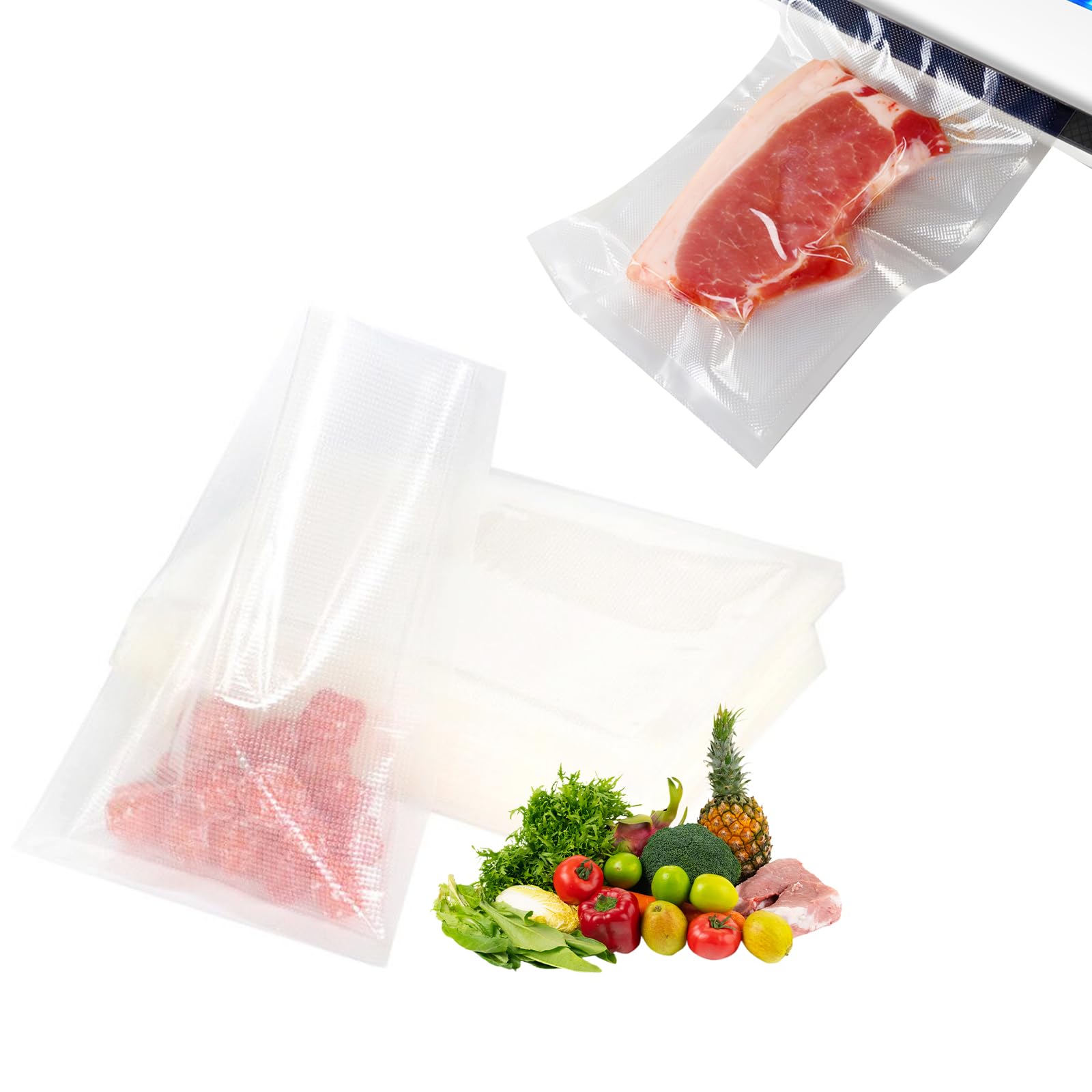 100 PCS 10x15cm Vacuum Food Sealer Bags, Thick Textured Vacuum Storage Bags for Sous Vide, Freezing & Meal Prep, BPA Free Heavy Duty Vacuum Seal Bags, Small Vacuum Pack Bags
