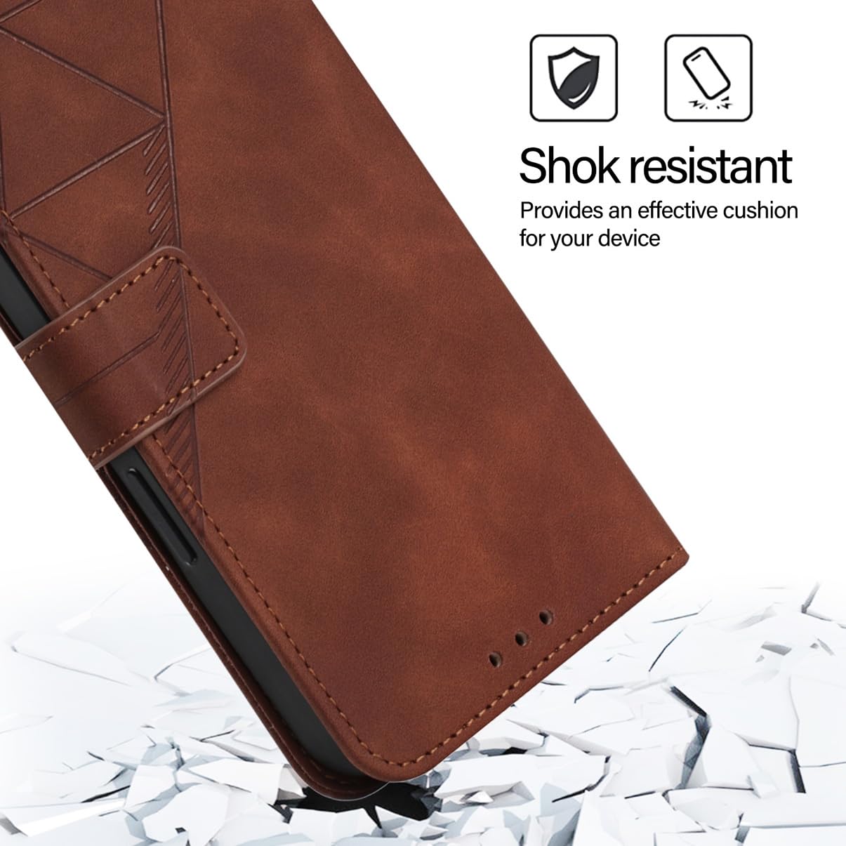 Custodia per ZTE Blade V70 Vita/Nubia V70 Design Flip Cover Caso Libro in PU Pelle Portafoglio Custodia Card Slot Supporto Magnetica Cover per ZTE Blade V70 Vita/Nubia V70 Design, Marrone