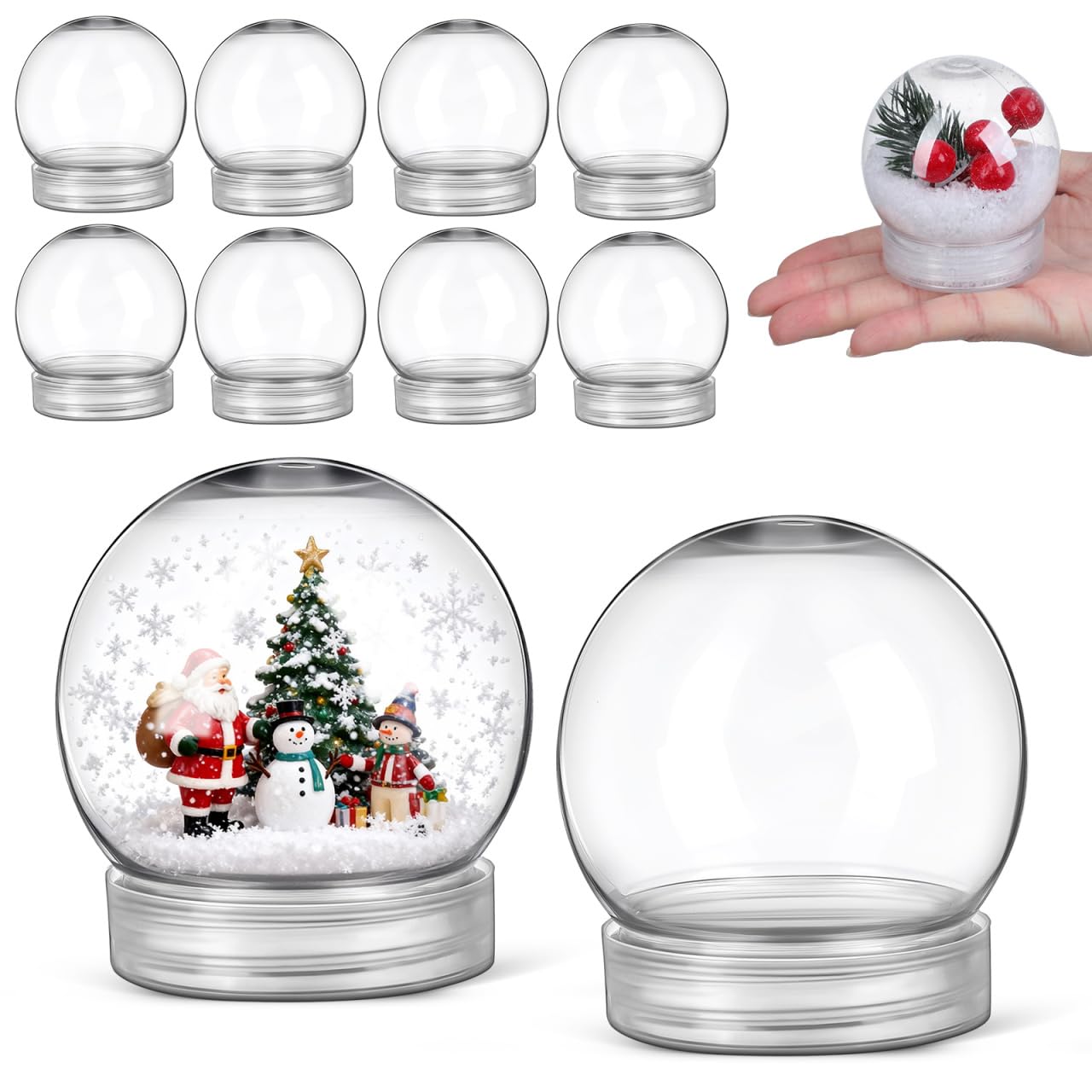 Amazon.com: DOITOOL 10 Pcs 2.4 Inch Plastic Snow Globes with Screw