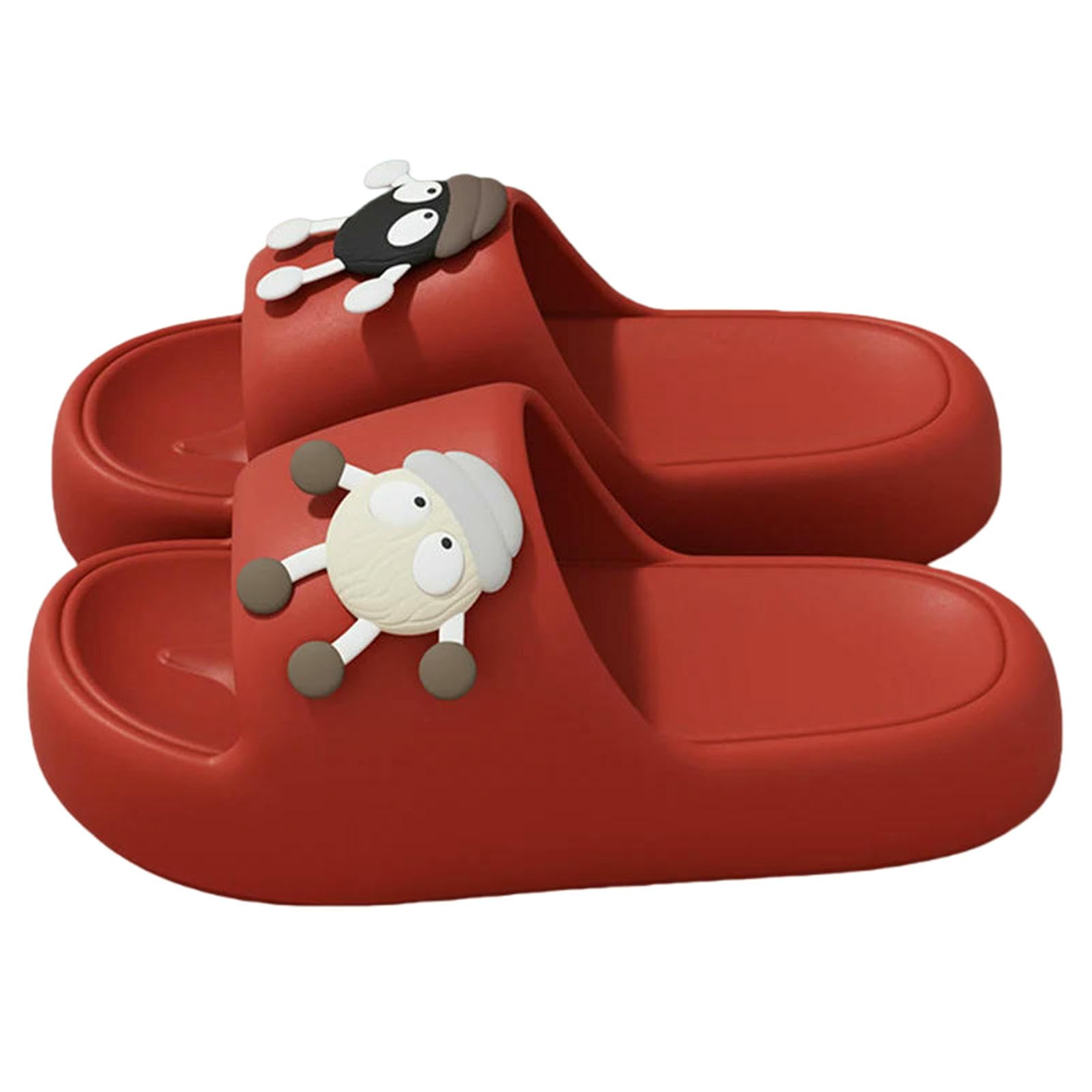 Gyios Summer Slippers Lovely Platform Women Lightweight Outdoor Non Slip Beach Flip Flops Woman Cute Eva Soft Sole Home Slides-red-38-39