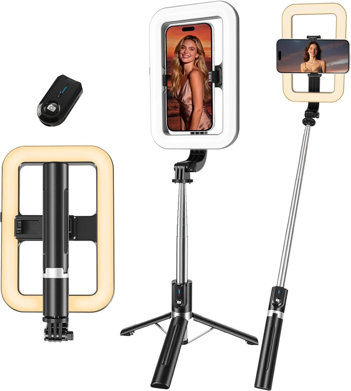 Ring Light with 54” Extendable Tripod Stand, LED Circle Lights with Phone Holder & Wireless Remote & USB-C Powered for iPhone & Android,YouTube, Makeup,TIKTok, Vlogging