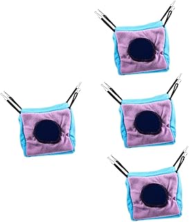 Balacoo 4 Pçs Esquilo Ninho De Algodão Gato Rede Cama Pet Pendurado Cama Pequena Gaiola Animal Furão Rede Hamster Quente Hamster Pelúcia Rede Brinquedos Para Gatinhos Respirável Rede O