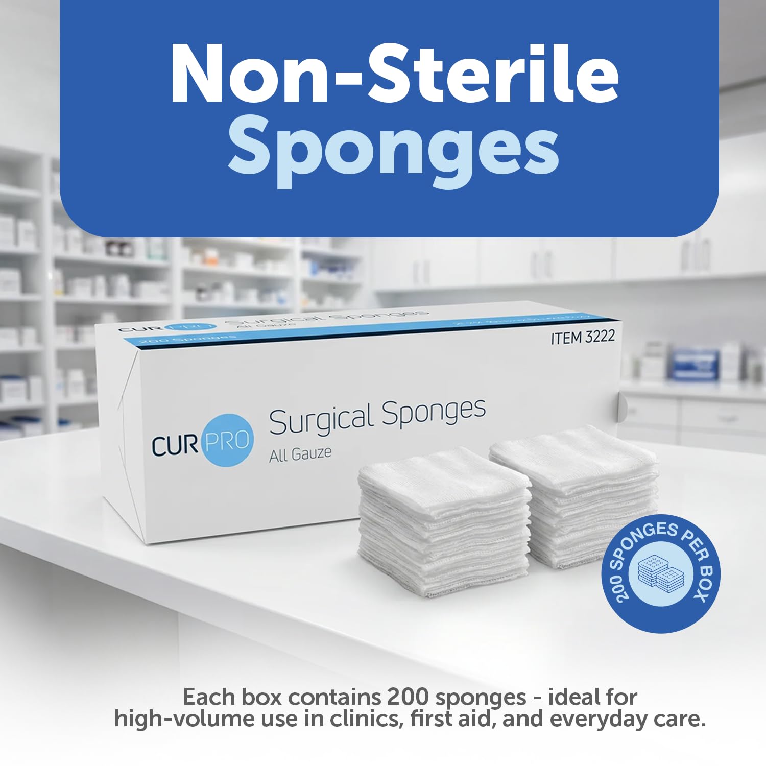 Dynarex 3222-BX CurPro Surgical Gauze Sponges - 2" x 2" - Non-Sterile — Amazon image 3