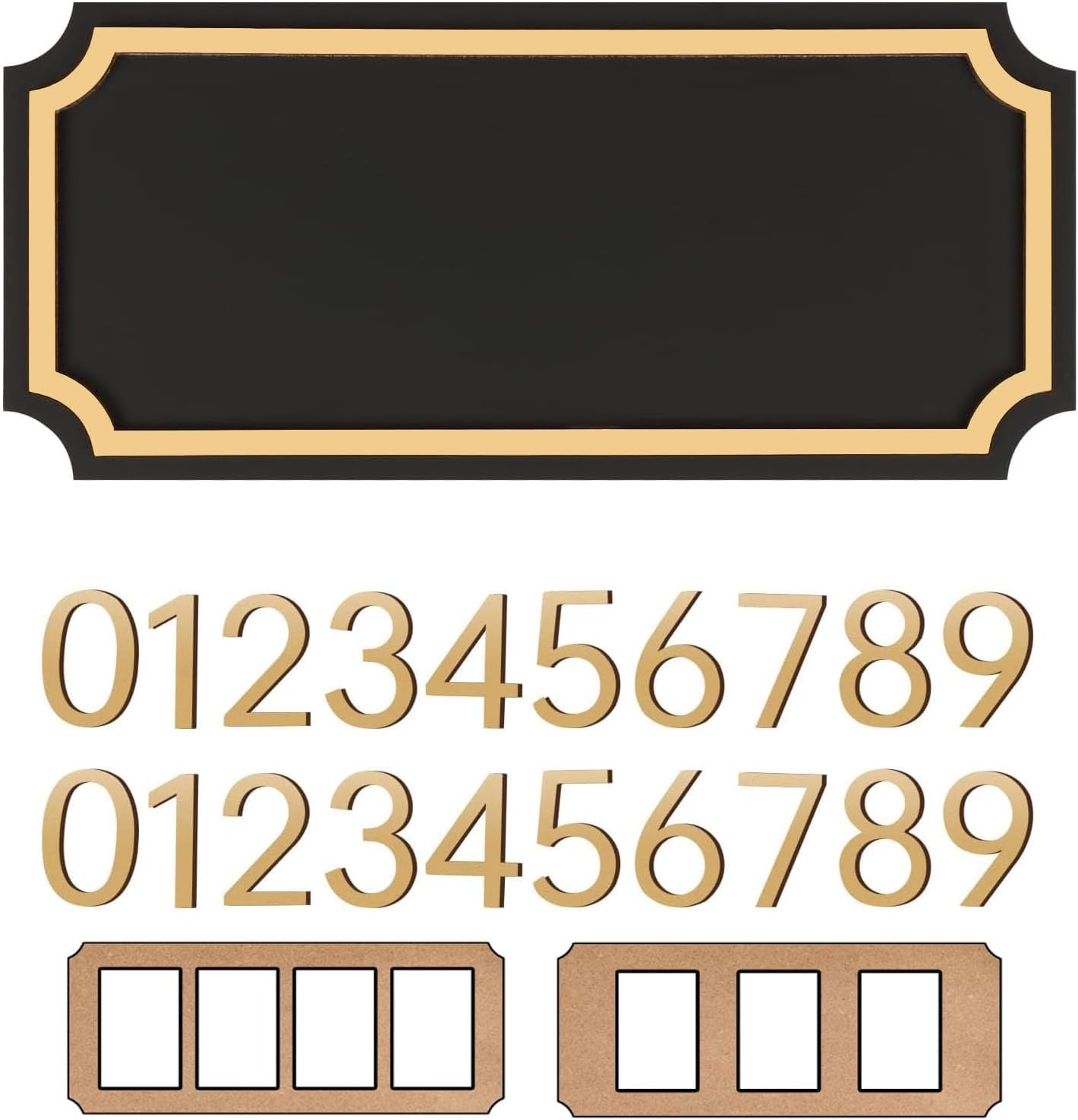 Modern House Address Number Sign,Two Sets of Numbers (0-9),Street Mailbox Number,Personalized Home Address Plaques for House, Mailbox, Apartment, School,Office,Garden,Yard,Street (GOLD)
