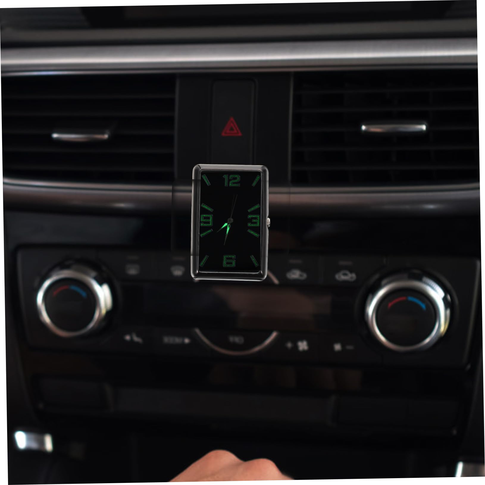 Alipis Reloj Elegante Tablero Coche Adhesivo Cuadrado de Diseño para Material de Aleación y Vidrio, Fácil Instalación y Decoración Funcional Interior del Automóvil