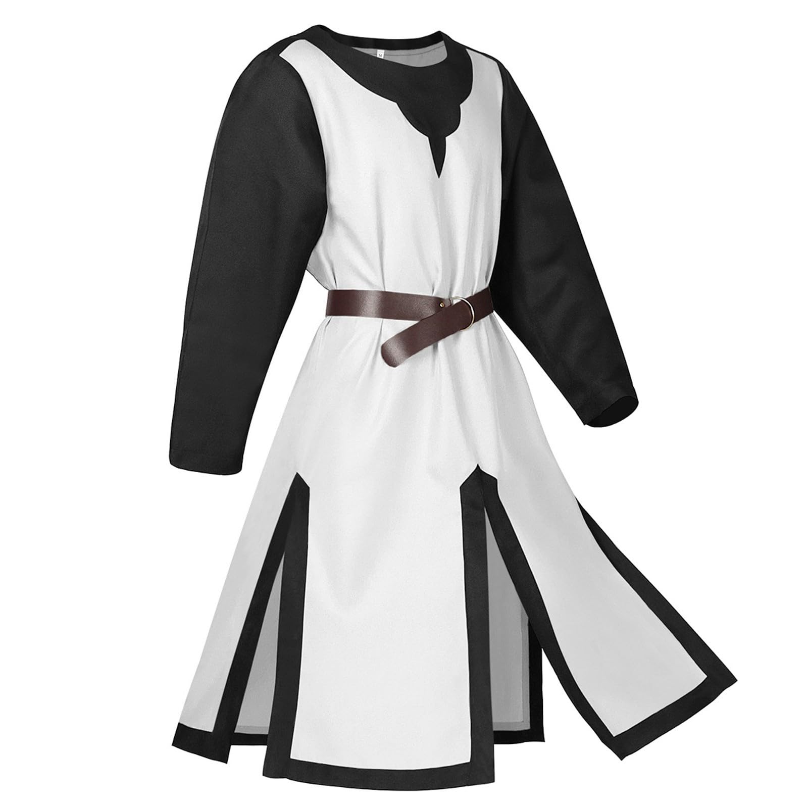 Beokeuioe Disfraz medieval con falda de arma para hombre, disfraz de caballero templario, disfraz de caballero medieval, túnica vikinga, templo, carnaval, con cinturón