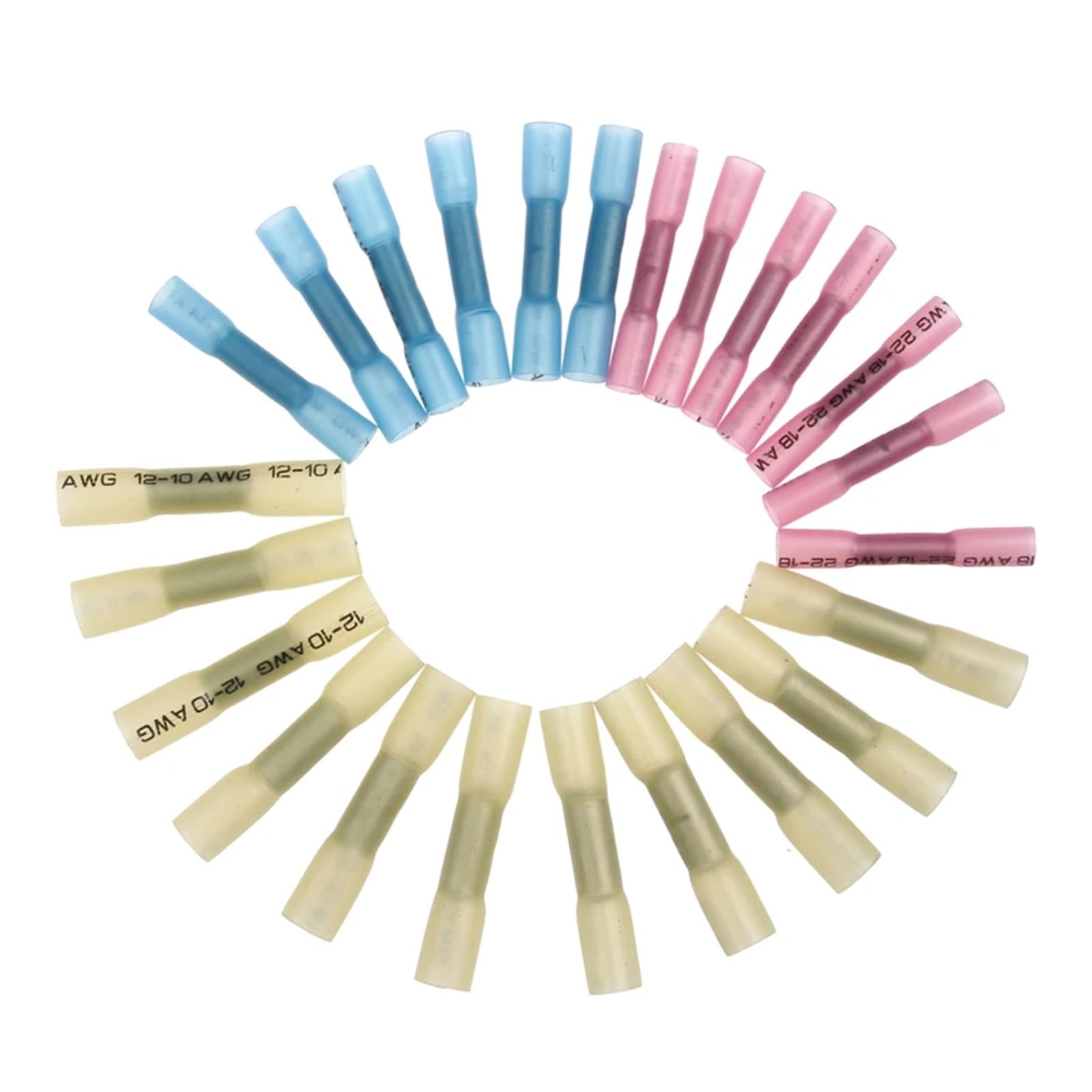 200 pezzi connettori termorestringenti terminali a crimpare for cavi elettrici connettori 0,5-6,0 mm2 kit 3 misure