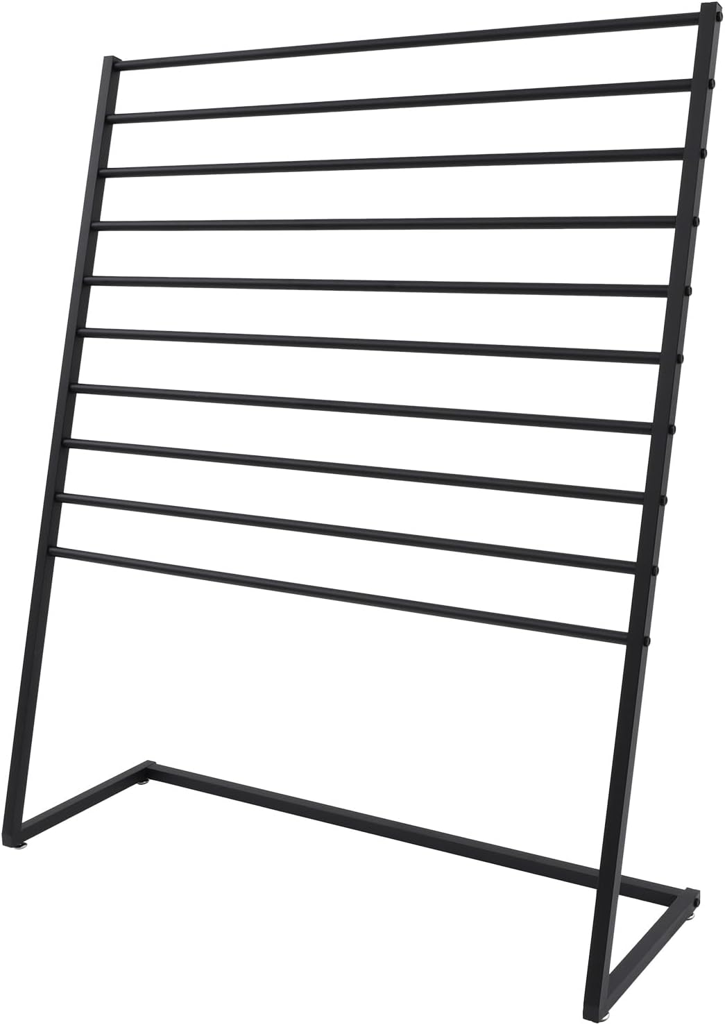 Scarf Display Stand, 10 Tier Metal Floor Stand Scarf Holder Organizer, Freestanding Towel Rack for Home & Commercial Use, H: 47inch