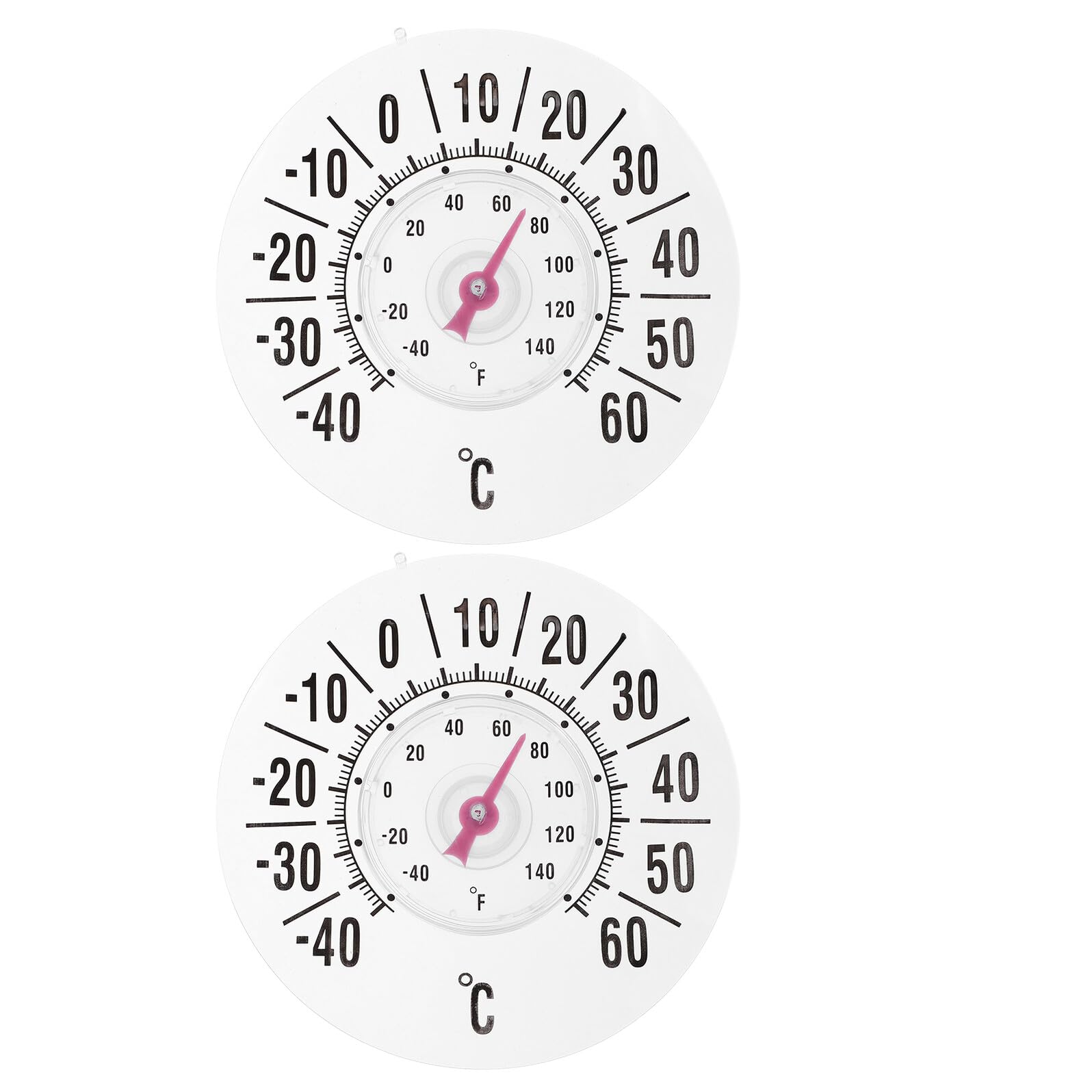 BESPORTBLE Termometro da Finestra con Ventosa 2 Pezzi, Quadrante Analogico da 7” per Interni ed Esterni, Indicatore di Temperatura Preciso per Cameretta, Patio, Giardino e Casa