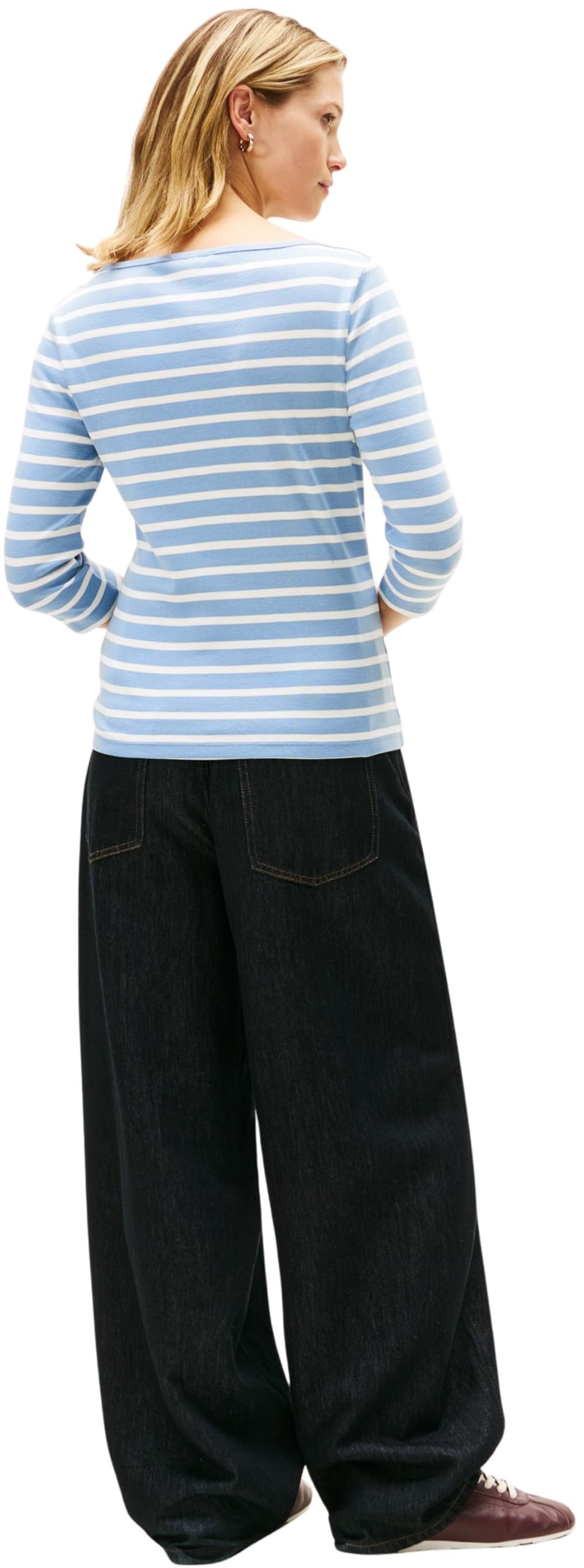 Tommy Hilfiger Donna Maglietta Maniche Lunghe New Cody Slim Scollo a Barca