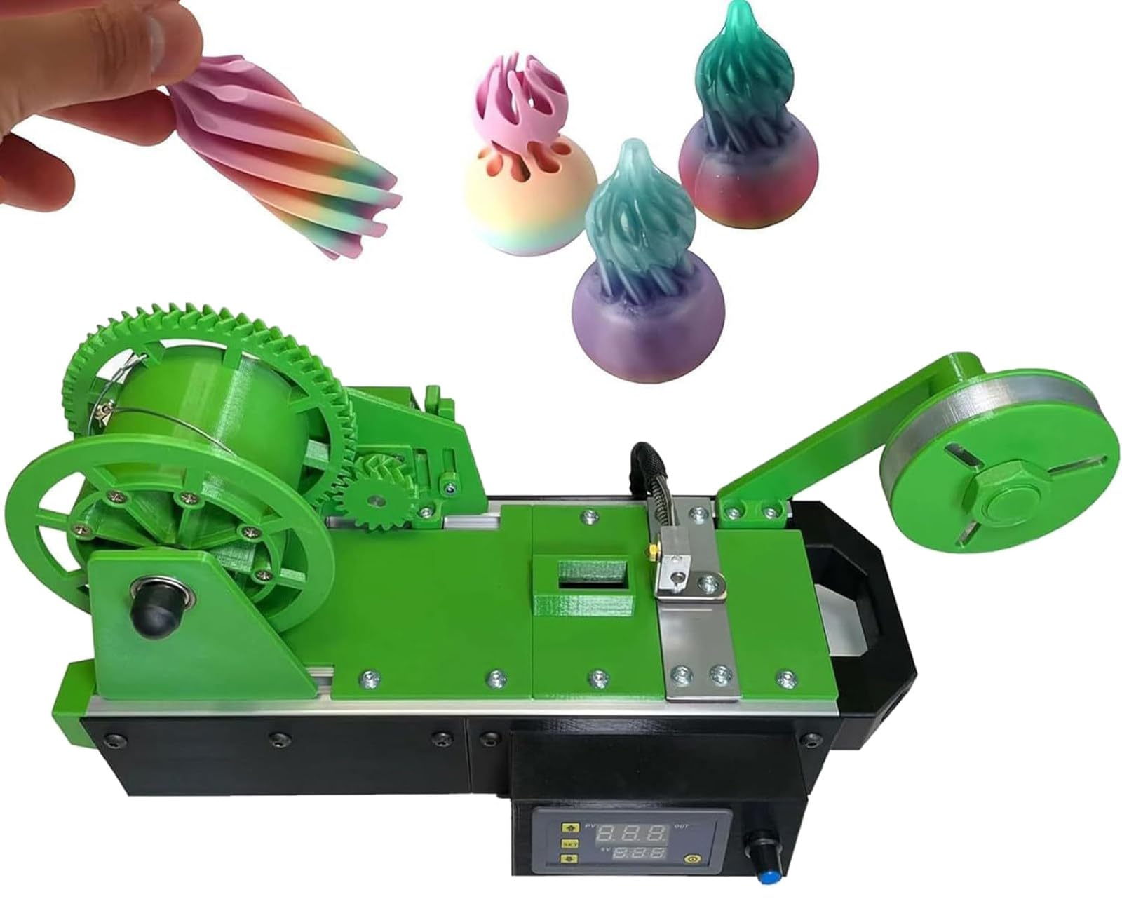 Filamento pultruido para botellas de plástico, fabricante de filamentos de PET reciclado 3D, pantalla digital de temperatura, para fabricación de alambre, bobinado de alambre y trefilado Green