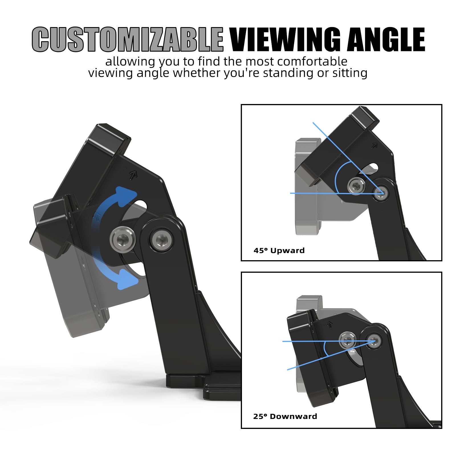 NICECNC Gerätehalterung, GPS-Handyhalterung, Navigationshalterung Compatible with 790 890 Adventure, 890 Adventure R 2023–2024, 890 Adventure R Rally 2024, Aluminium, CNC, eloxiert, schwarz