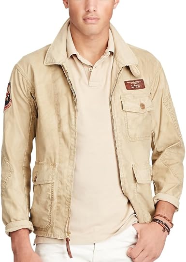 Amazon.com: polo ralph lauren algodón para hombre chamarra de vuelo : Ropa,  Zapatos y Joyería