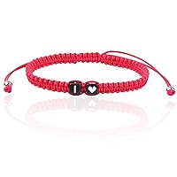 Vista 37 de Initial Bracelets for Women Teen Girls, Initial A-Z Heart Letter Charm Bracelets Handmade Adjustable Rope Bracelets for Mother's Day Graduation Black