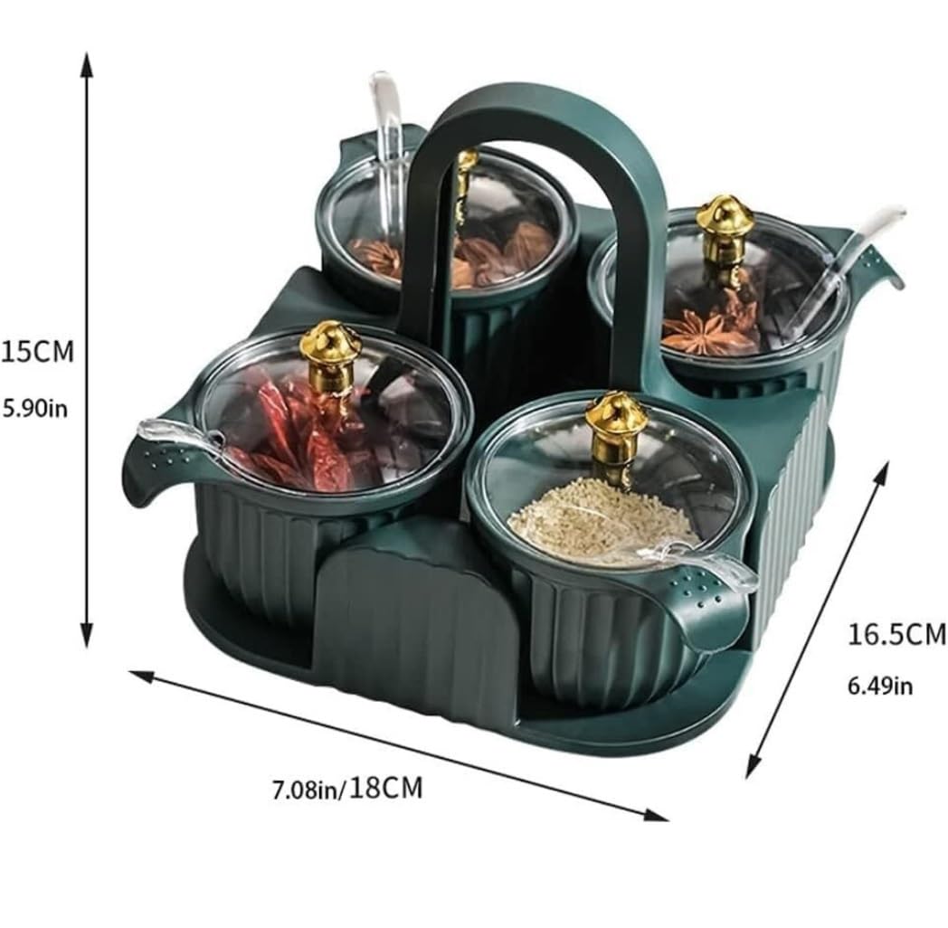SAeWare Tarro de condimentos, contenedor de especias, juego de combinación de tarros de condimentos de cocina, tapa transparente, tarro de sal simple, caja de condimentos, juego de tarros de especias