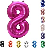 Vista 66 de YPSelected Globo de aluminio grande de 32 pulgadas con número de helio, cumpleaños, boda, fiesta, 0-9 (azul bebé, 2)