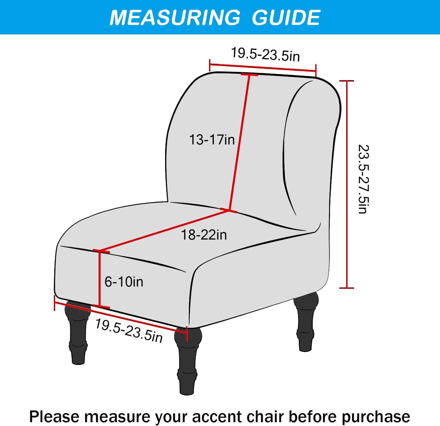 OBCREAT Armless Accent Chair Cover,High Stretch Slipper Chair Slipcovers Soft Velvet Armless Chair Covers with Elastic Bottom Plush Furniture Protector Cover for Living Room Home Hotel (Pink)