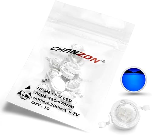 Miniatura 10 de Chanzon 10 piezas de chip LED de alta potencia 5 W amarillo (1200 mA  CC 2 V - 2.4 V  5 vatios) de intensidad súper brillante SMD COB emisor de luz