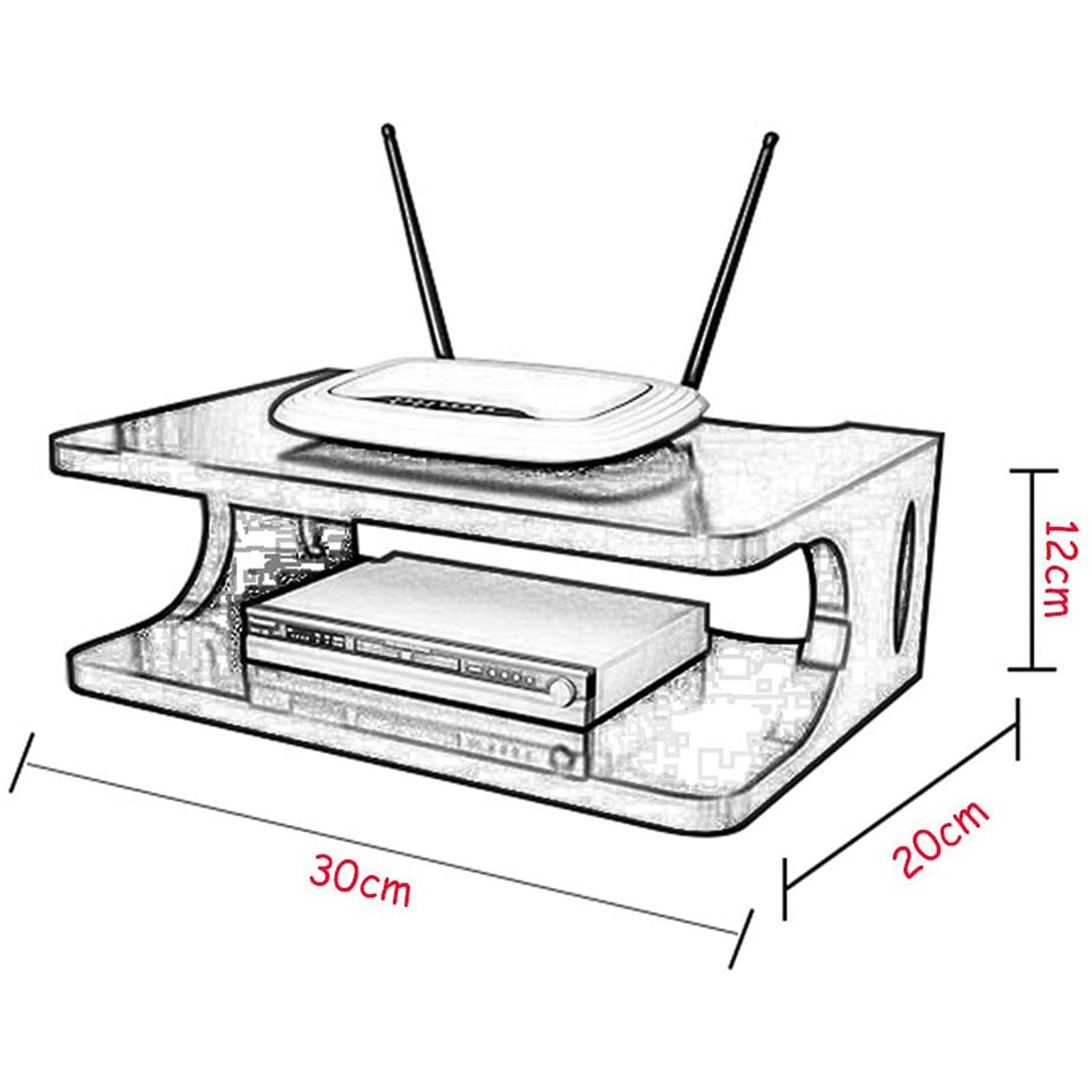 Mensola mobile moderna per TV Supporto per console multimediale a parete Mensola galleggiante per decoder via cavo/Lettore DVD/Console di gioco Supporto TV per soggiorno