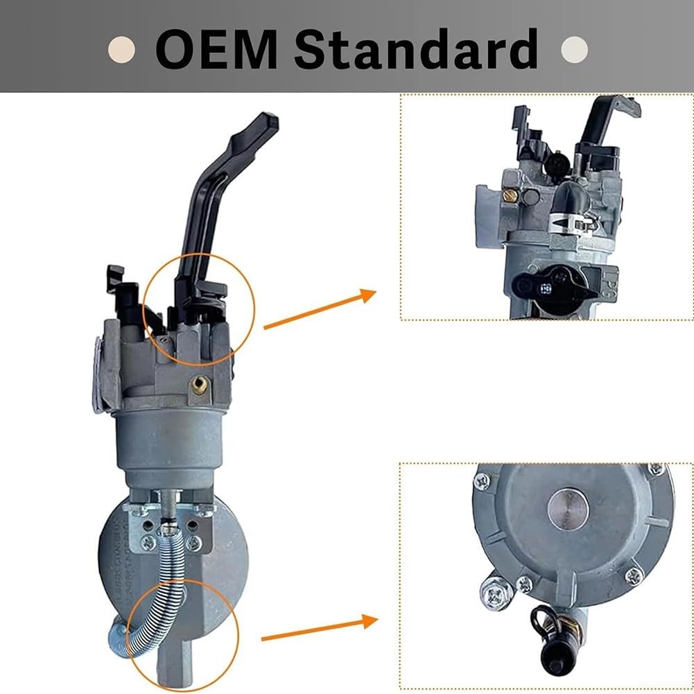 Carburador de propano de doble combustible, 1 paquete para kit de conversión de gas natural compatible con generadores de alta eficiencia térmica y bajas emisiones para uso industrial o exterior