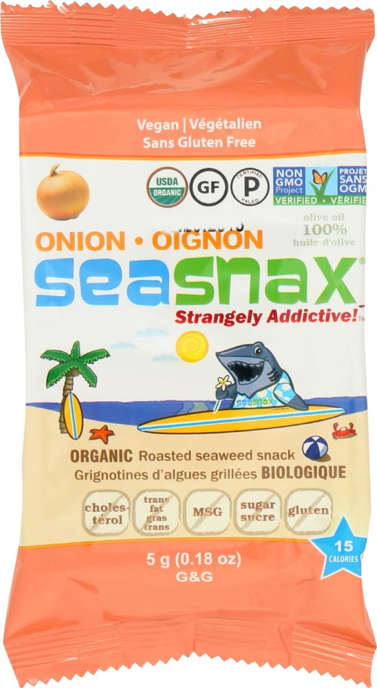 SeaSnax Grab & Go Seaweed Snacks Toasty Onion - 0.21 oz SeaSnax Grab & Go Seaweed Snacks Toasty Onion - 0.21 oz