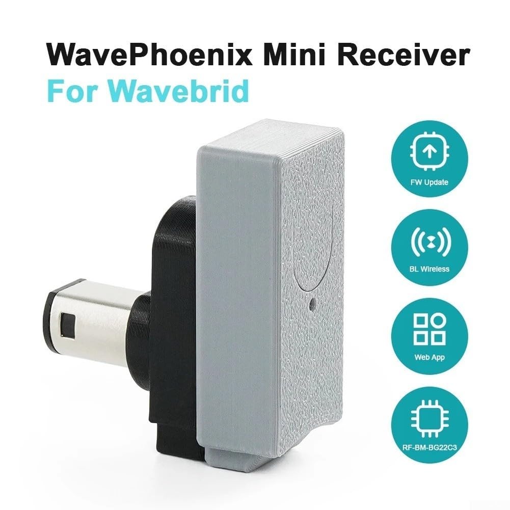 WavePhoenix Récepteur sans fil, adaptateur pour Nintendo pour gamecube et pour manettes de console Wii avec connexion sans décalage (noir)