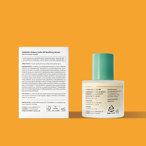 Miniatura 8 de Watery Sulfur 82 Suero calmante  Suero facial diario suave para pieles sensibles y propensas al acné con 82% de agua termal de azufre, fórmula sin