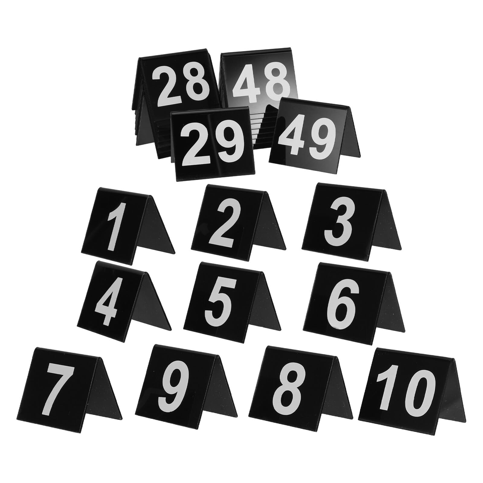 Sosoport Números de Mesa de Acrílico 1-50 Base en V para Mesa