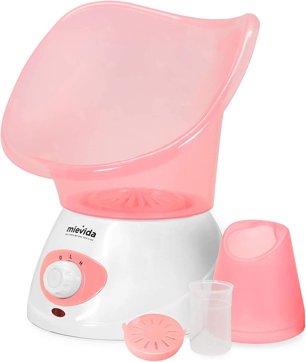 Mievida Steam Inhaler Vaporizer and Facial Steamer With Two Level Heat Setting and Temperature Control System (Pink)