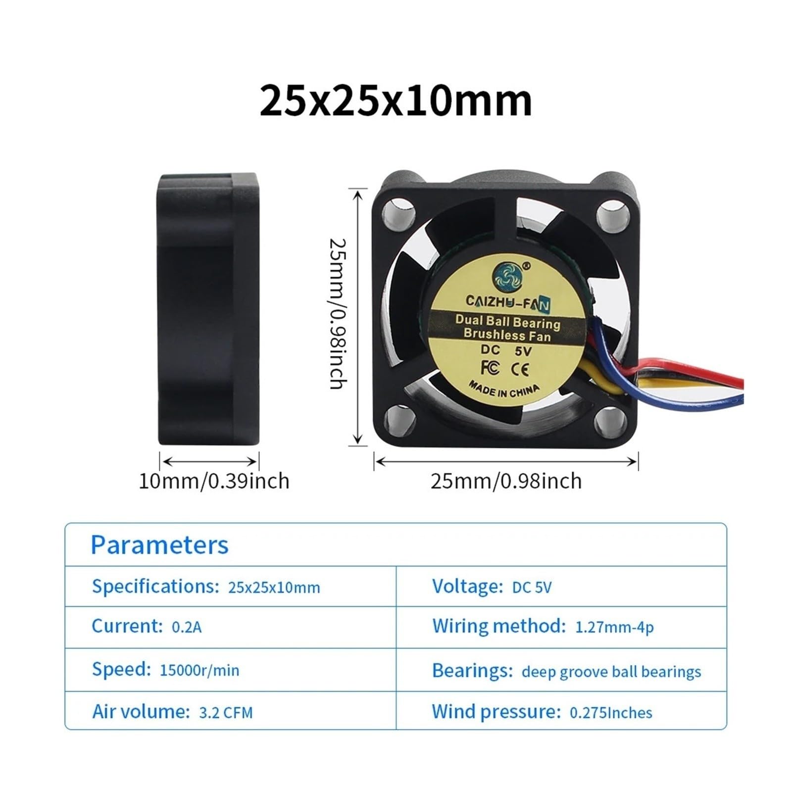 Aixinong1 Ventola Di Raffreddamento Con Doppio Cuscinetto A Sfera 5V 15000rpm For Stampante 3D Hotend Lab X1 X1C(3pcs)
