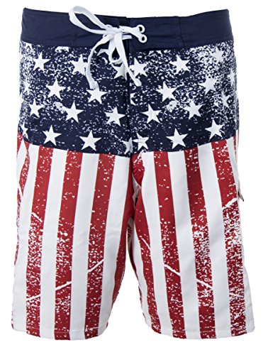 Calhoun Mens USA Flag Distressed Boardshorts2