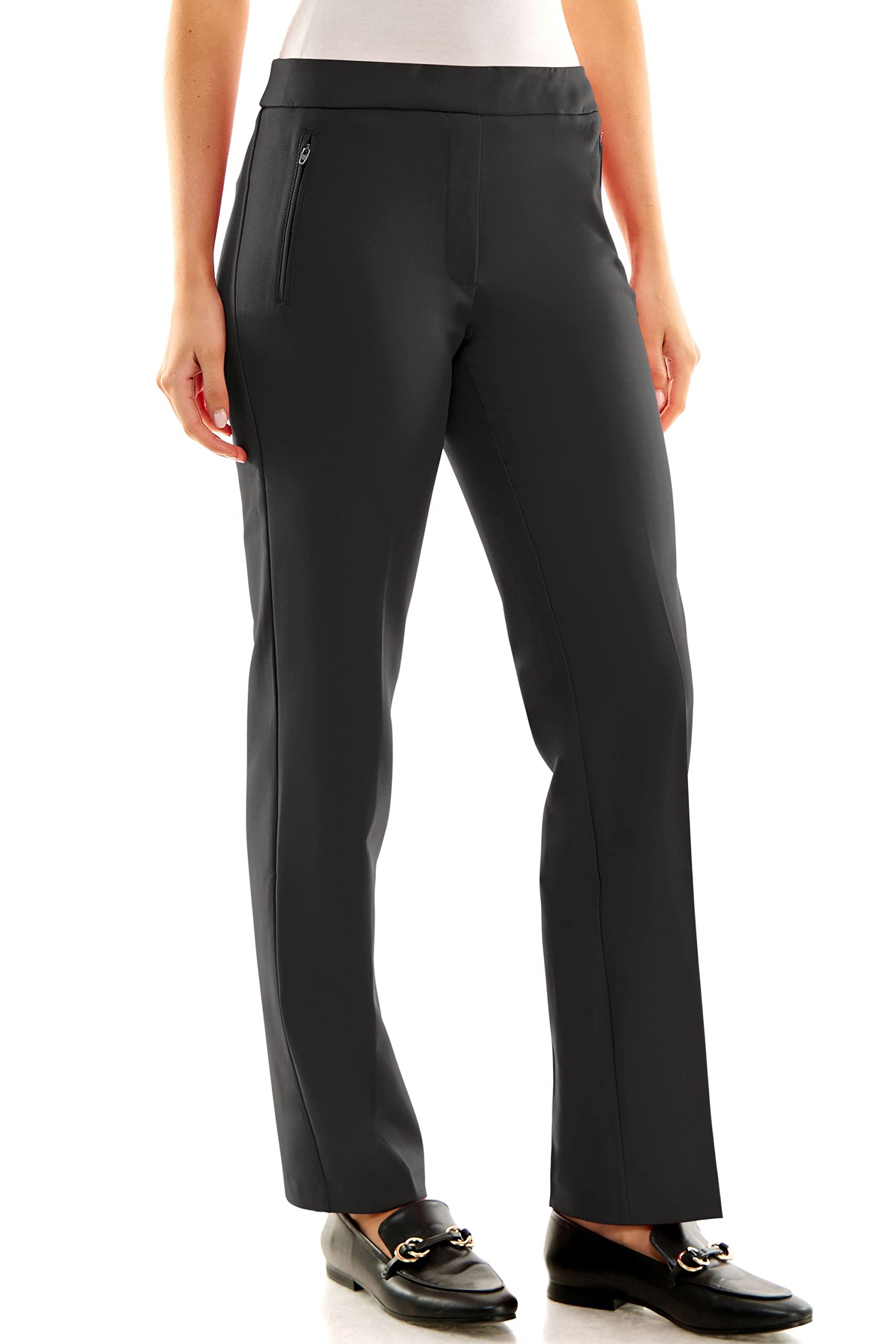 Zac & Rachel Women's Bond 18 Pull on with Faux Zipper Pockets Casual Pants