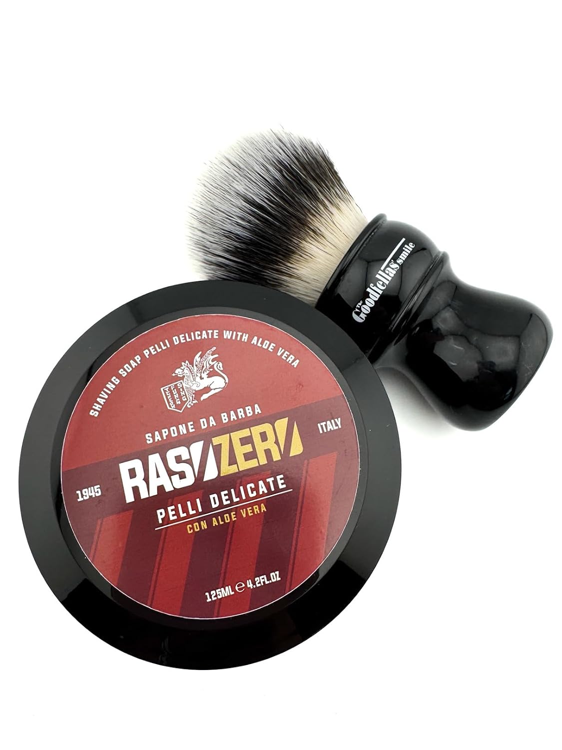 Pelli Delicate Shaving Soap 125ml – Gentle Shave Soap for Sensitive Skin, Made in Italy, with Light Tobacco Fragrance – Classic Italian Wet Shaving Soap for Smooth and Comfortable Shave