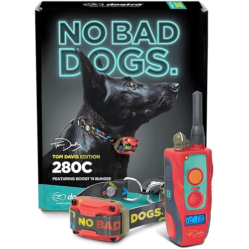 Dogtra E-Collar Tom Davis 280C Boost & Lock, Waterproof, 1/2-Mile Range Dog Training Collar with Remote, Rechargeable, 127 Levels, Vibration, Bungee, No Bad Dogs Trainer for Small, Medium, Large Dogs