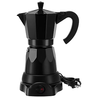 Coffee Pot 6 Cup Electric Espresso Coffee Maker Italian Moka Maker 300ml Portable Aluminum Espresso Machine Cafetera Moka Pot with Detachable Base, Gift for Home Travel(Black) - Amazon product rated Grade C