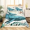 Whale Duvet Cover Full,Nautical Coastal Comforter Cover,3D Whale Print Decorative Bedding Retro Marine Life Quilt Cover… 61I2MhFlWYL. SS100