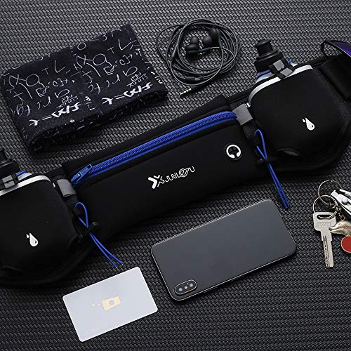 Ajcoflt Bolsa de cintura Cinto de corrida com garrafas de água Bolsa de telefone à prova d'água par
