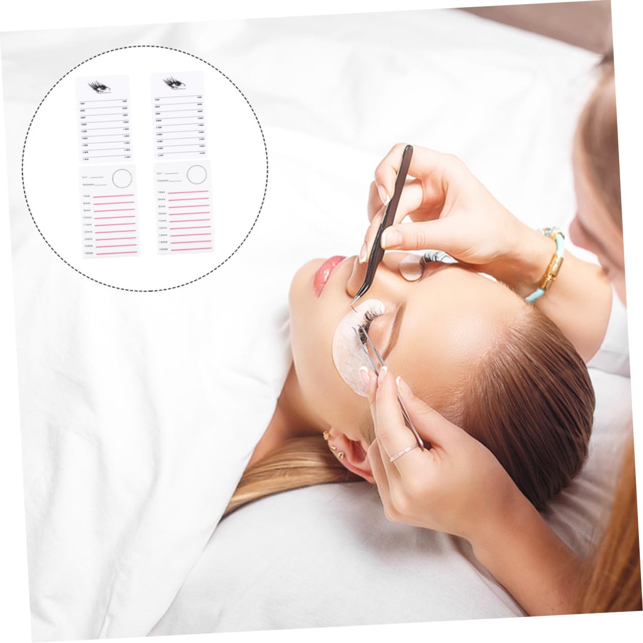 FOMIYES 4pcs Eyelash Extension Plate Acrylic Lash Tile Plate Eyelash Tray Holder for Beginners Professionals