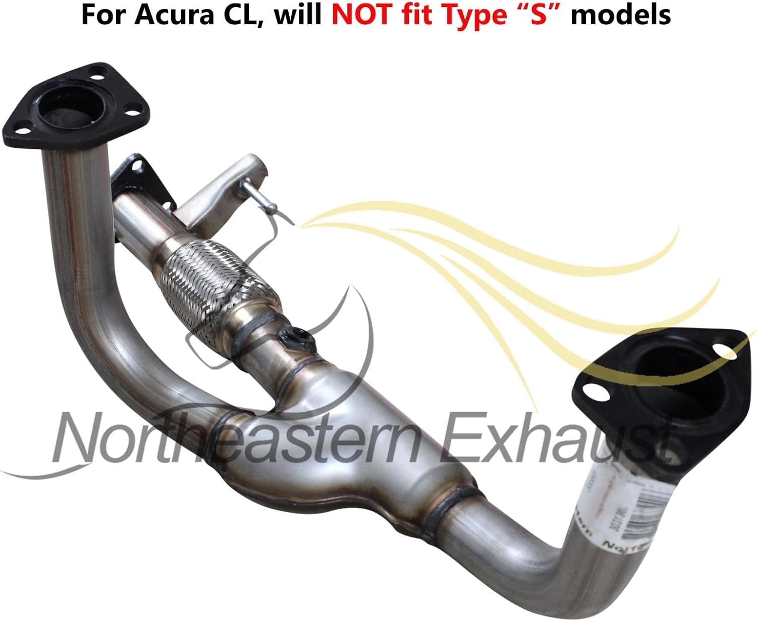 Northeastern Exhaust | Stainless Steel Exhaust Front Flex Pipe Compatible for Acura TL 1999-2003 | Acura CL 2001-2003 3.2L | Free Gaskets Included | Automotive Replacement Part