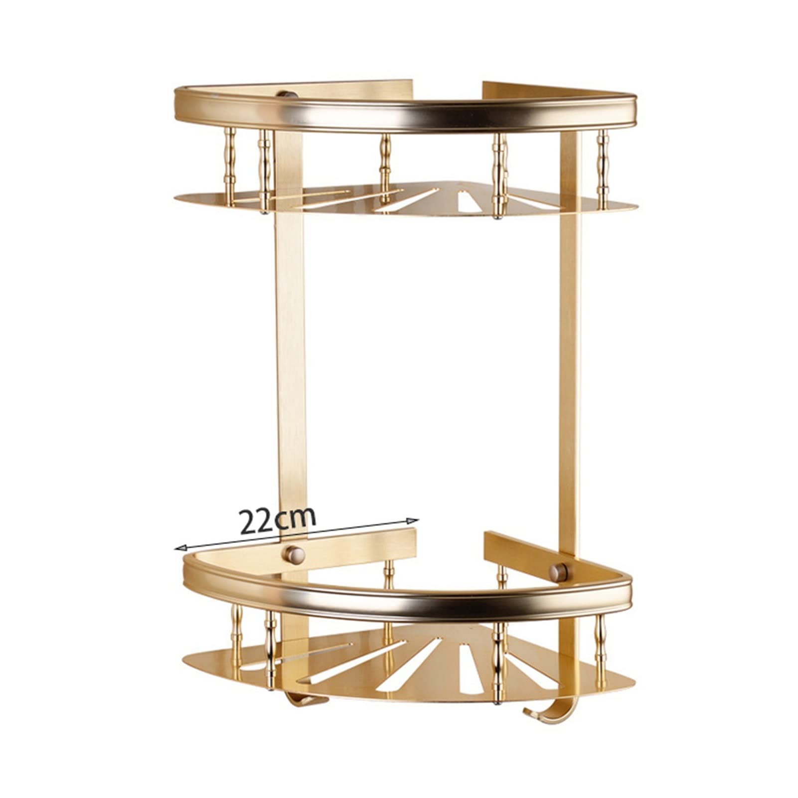 Tablette cosmétique murale en aluminium or avec drainage rapide pour douche