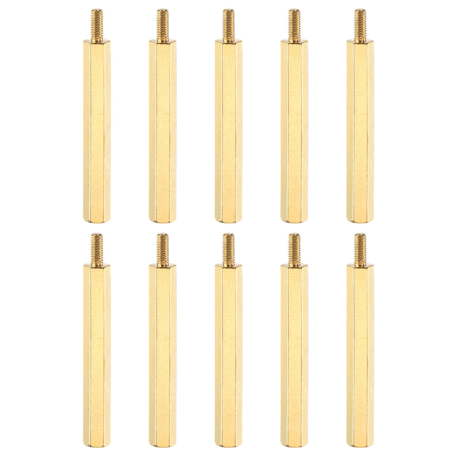PATIKIL 10 Pcs Male to Female Thread Spacer Screws M2.5 x 35mm + 6mm Brass Hex Standoff PCB Motherboard Spacer Screw Nut for Drone Quadcopter Computer Electronic Projects Circuit Board