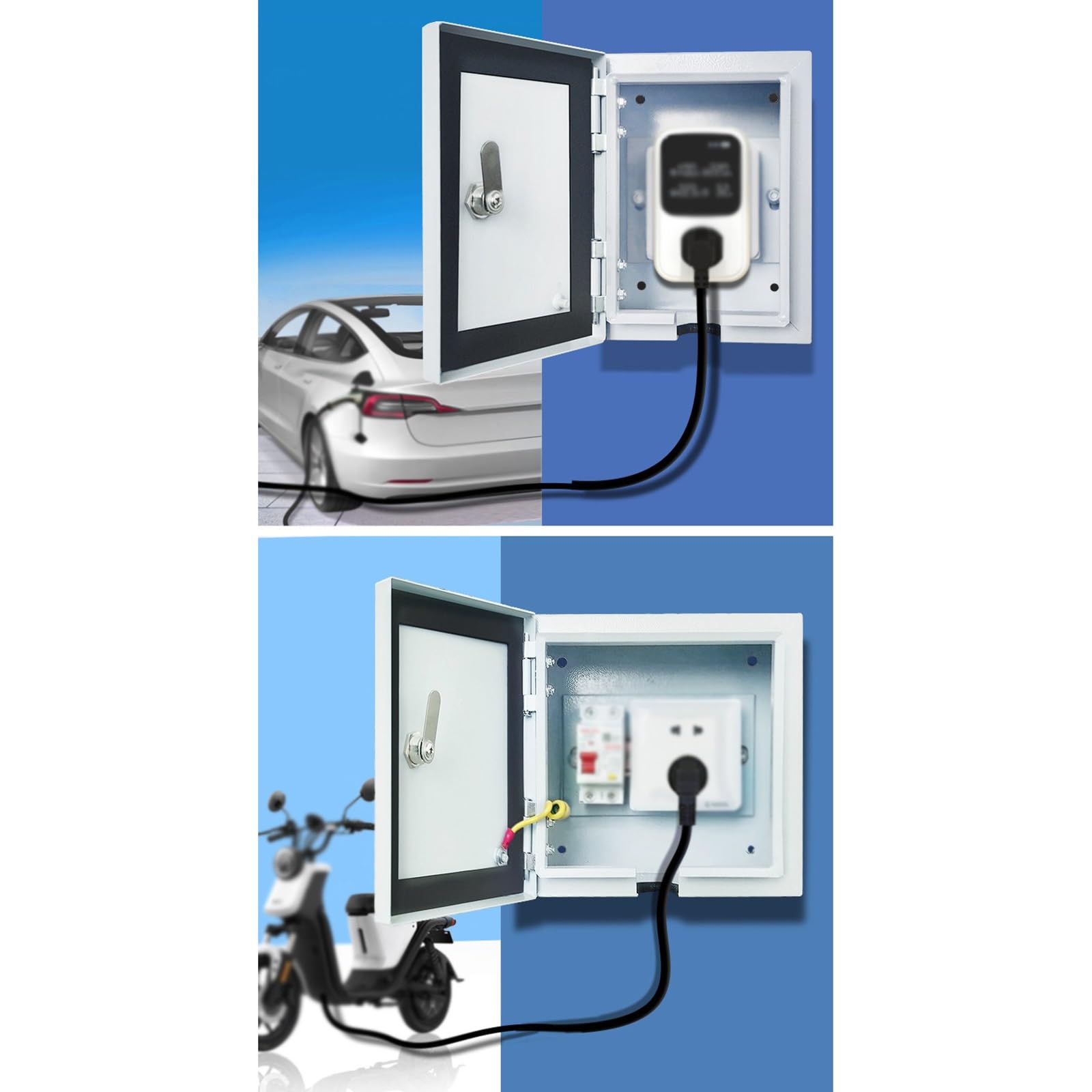 Armario Electrico de Acero Inoxidable, Caja Estanca Exterior Electrica, Cuadro Electrico Superficie con Cerradura de Combinación Giratoria, IP54(20x20x13 cm/8x8x5 in)