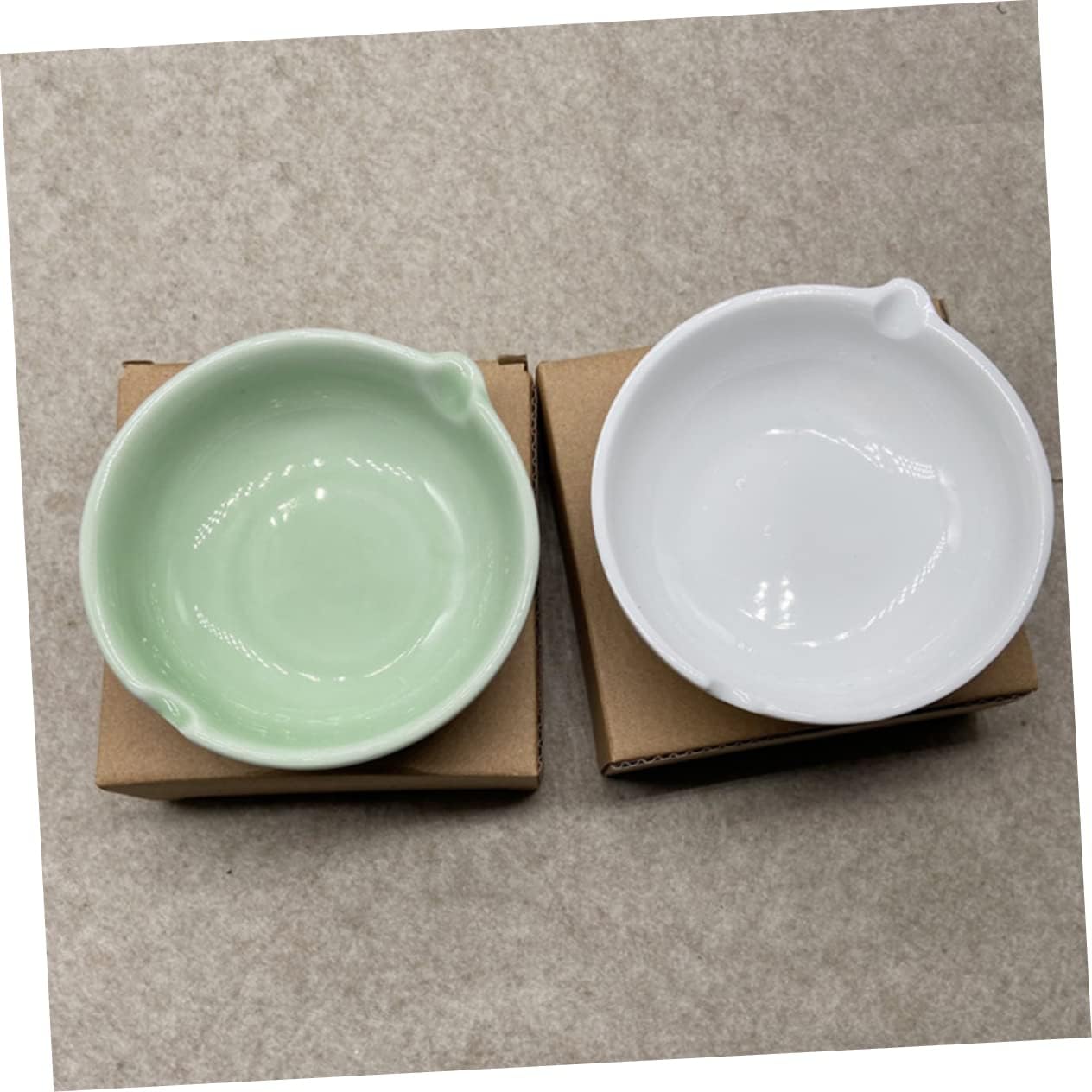 Calligraphy Ink Plate Practical Ceramic Brush Washing Dish Inkwell for Office and Study Room Elegant Plum Green Design for Chinese Culture Enthusiasts
