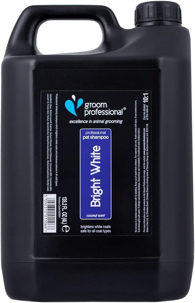 Groom Professional Bright White Dog Shampoo Brightens White Coats, 4 Litre Amazon.it